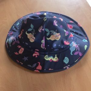 8/15 Mermaid print swim hat with chin strap